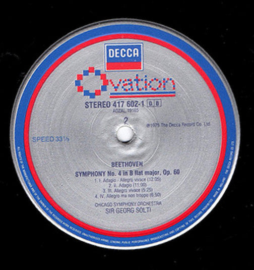 Ludwig van Beethoven - Chicago Symphony Orchestra, Georg Solti : Symphonies 4 & 5 (LP, Album, Comp, RM)