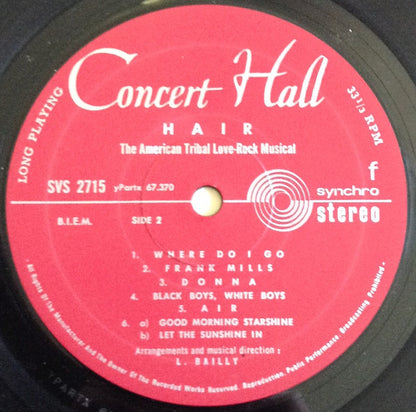 Various : Hair (The American Tribal Love - Rock Musical) (LP, Album)
