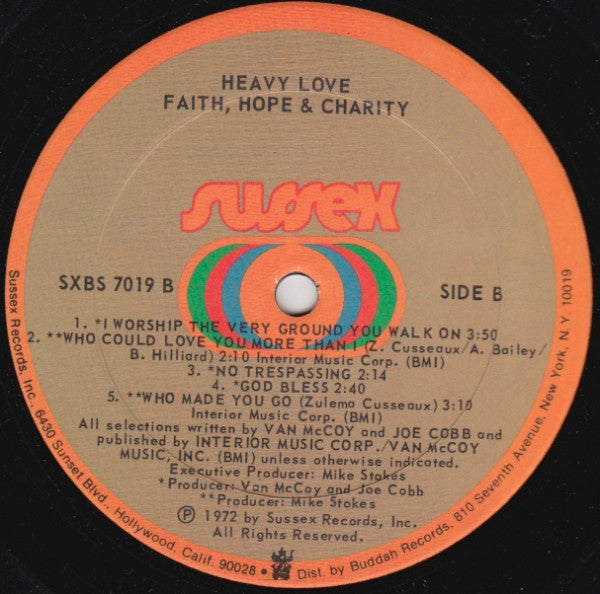 Faith, Hope & Charity : Heavy Love (LP, Album)