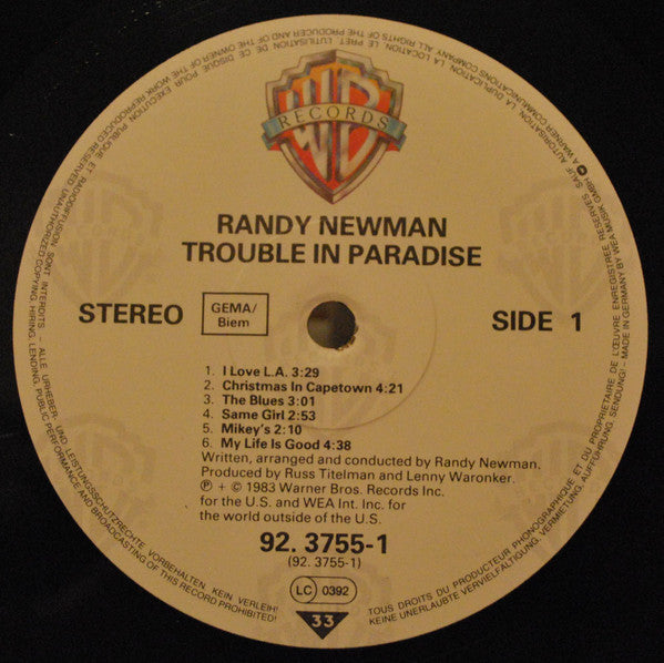 Randy Newman : Trouble In Paradise (LP, Album)