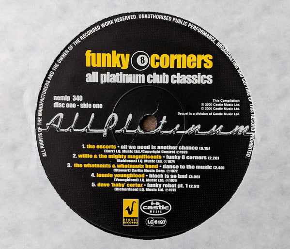 Various : Funky 8 Corners (All Platinum Club Classics) (2xLP, Comp)