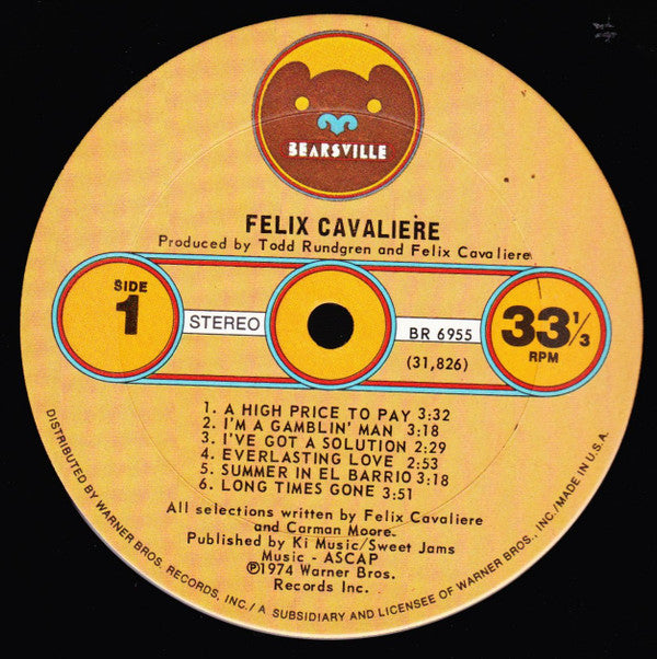 Felix Cavaliere : Felix Cavaliere (LP, Album, Ter)