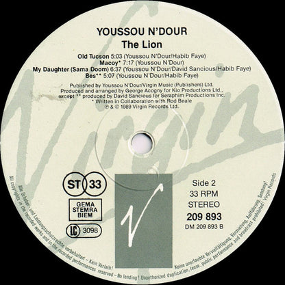 Youssou N'Dour : The Lion (LP, Album)