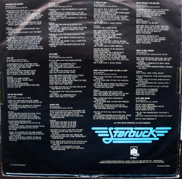 Starbuck (2) : Rock 'N Roll Rocket (LP, Album, BW )