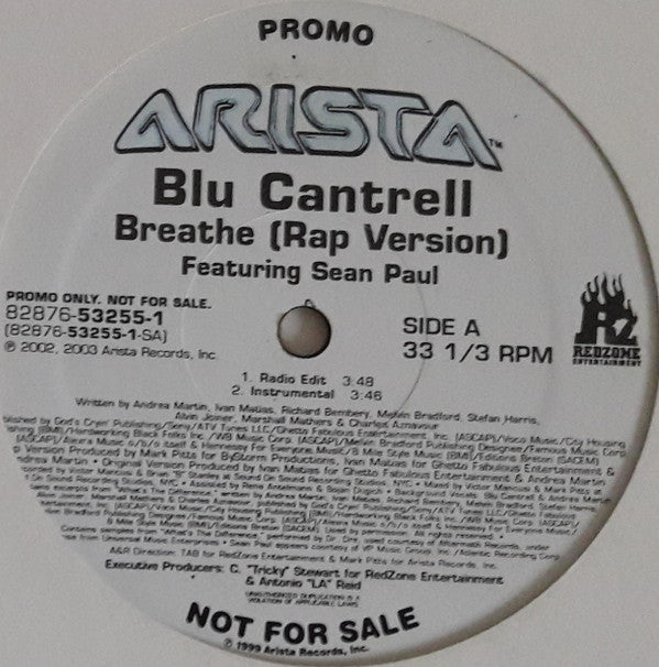 Blu Cantrell : Breathe (12", Single, Promo)