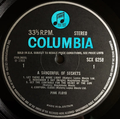 Pink Floyd : A Saucerful Of Secrets (LP, Album)