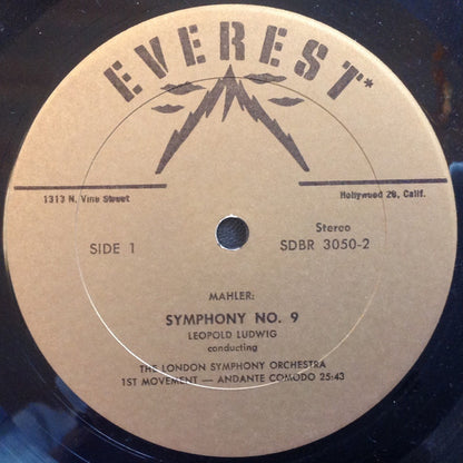 Gustav Mahler, Leopold Ludwig, London Symphony Orchestra : Symphony No. 9 In D Minor (2xLP, Album, RE)