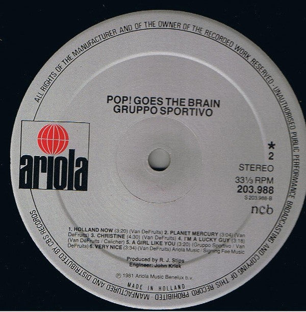 Gruppo Sportivo : Pop! Goes The Brain (LP, Album)