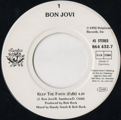 Bon Jovi : Keep The Faith (7", Single)