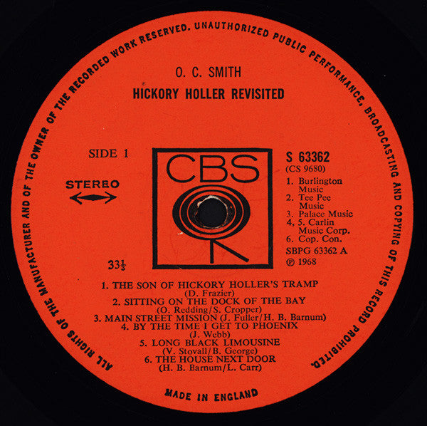 OC Smith : Hickory Holler Revisited (LP, Album)