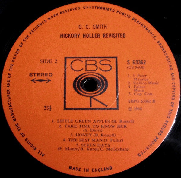 OC Smith : Hickory Holler Revisited (LP, Album)