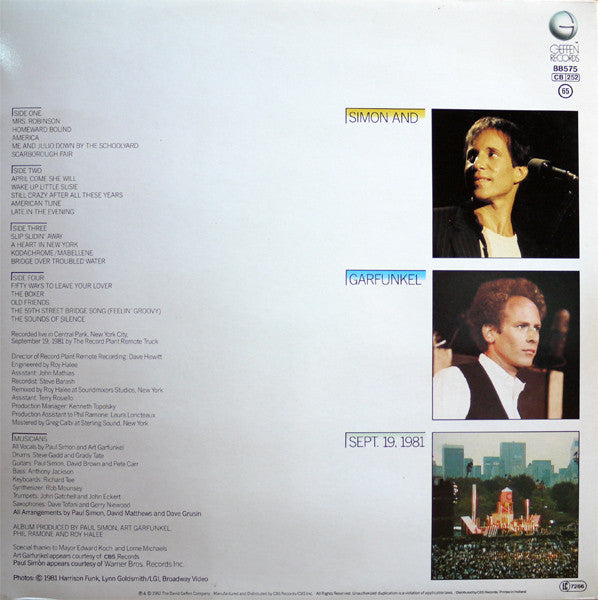 Simon & Garfunkel : The Concert In Central Park (2xLP, Album, Gat)