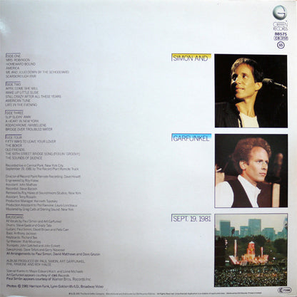 Simon & Garfunkel : The Concert In Central Park (2xLP, Album, Gat)