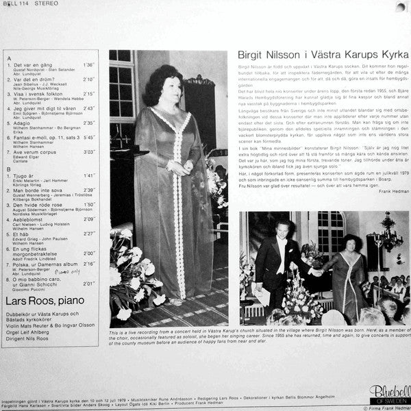 Birgit Nilsson : Konsert I Västra Karups Kyrka (LP)