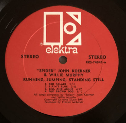 John Koerner & Willie Murphy : Running, Jumping, Standing Still (LP, Album, Red)