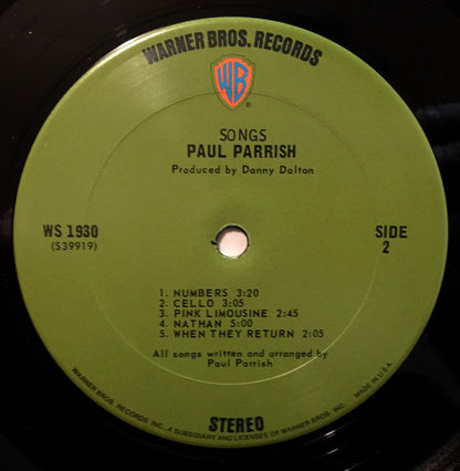 Paul Parrish : Songs (LP, Album)