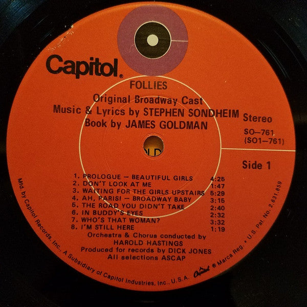 "Follies" Original Broadway Cast, Stephen Sondheim : Follies (Original Cast Recording) (LP, Album, RE, Win)