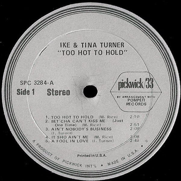 Ike & Tina Turner : Too Hot To Hold (LP, Album, RE)