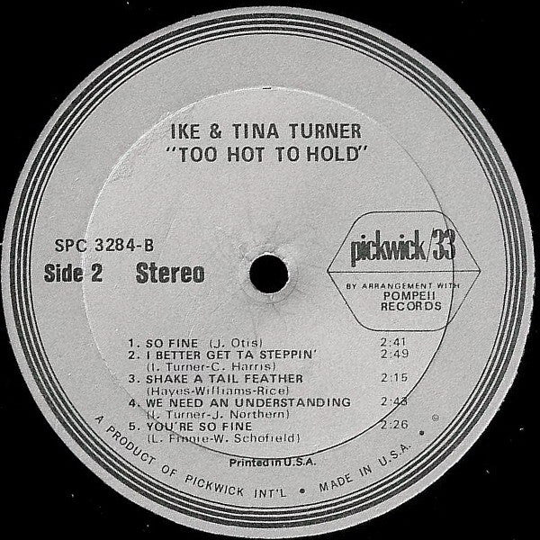 Ike & Tina Turner : Too Hot To Hold (LP, Album, RE)