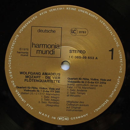 Wolfgang Amadeus Mozart, Quartett Collegium Aureum : 4 Flötenquartette D-dur, KV 285 / G-dur, KV 285a / C-dur, KV 285b / A-dur, KV 298 (LP, Quad)