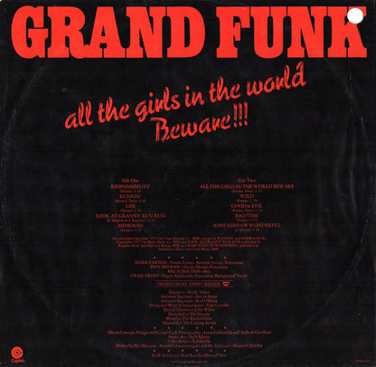 Grand Funk Railroad : All The Girls In The World Beware !!! (LP, Album, Win)