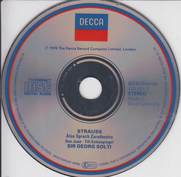 Richard Strauss - Georg Solti, Chicago Symphony Orchestra : Also Sprach Zarathustra / Don Juan / Till Eulenspiegel (CD, RE, RM)