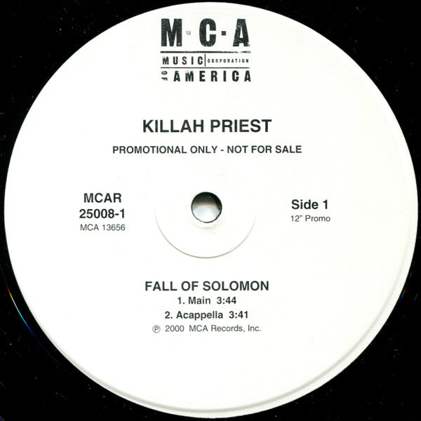 Killah Priest : Fall Of Solomon (12", Pro)