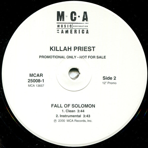 Killah Priest : Fall Of Solomon (12", Pro)