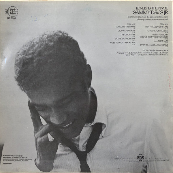 Sammy Davis Jr. : Lonely Is The Name (LP, Album)