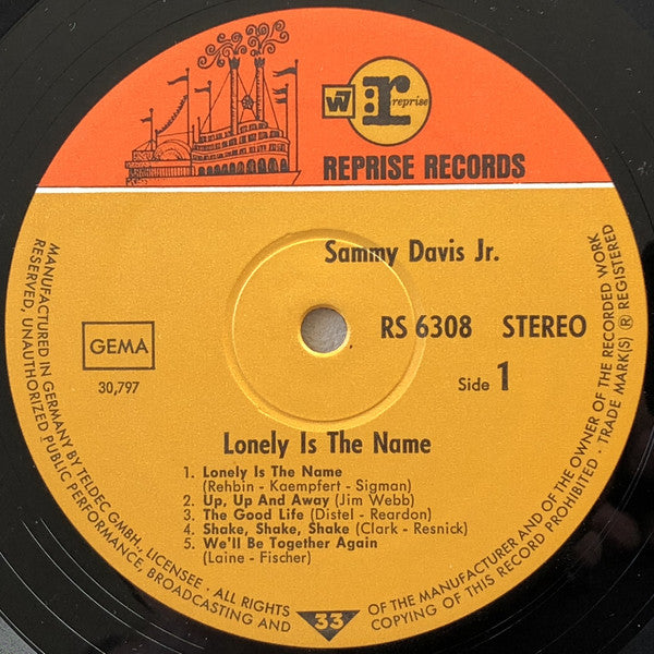 Sammy Davis Jr. : Lonely Is The Name (LP, Album)