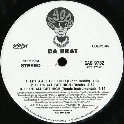 Da Brat : Keepin' It Live / Let's All Get High (12", Promo)