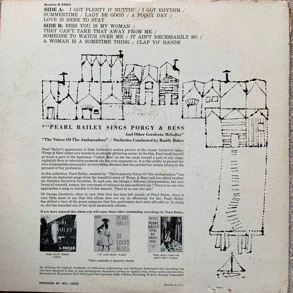Pearl Bailey : Pearl Bailey Sings Porgy & Bess And Other Gershwin Melodies (LP, Album, Mono, 2 D)
