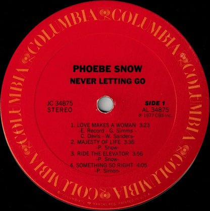 Phoebe Snow : Never Letting Go (LP, Album, San)