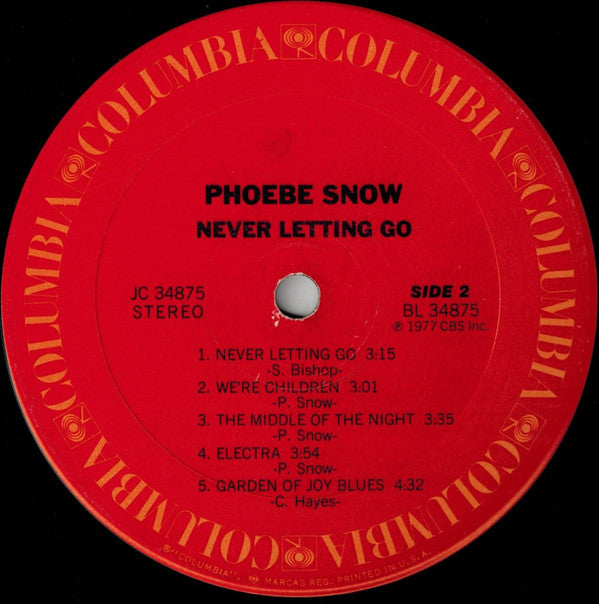 Phoebe Snow : Never Letting Go (LP, Album, San)