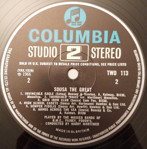 Massed Brass Bands Of Fodens, Fairey Aviation & Morris Motors, Harry Mortimer : Sousa The Great (LP)