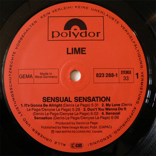 Lime (2) : Sensual Sensation (LP, Album)