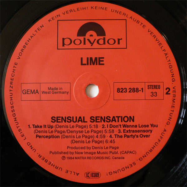 Lime (2) : Sensual Sensation (LP, Album)