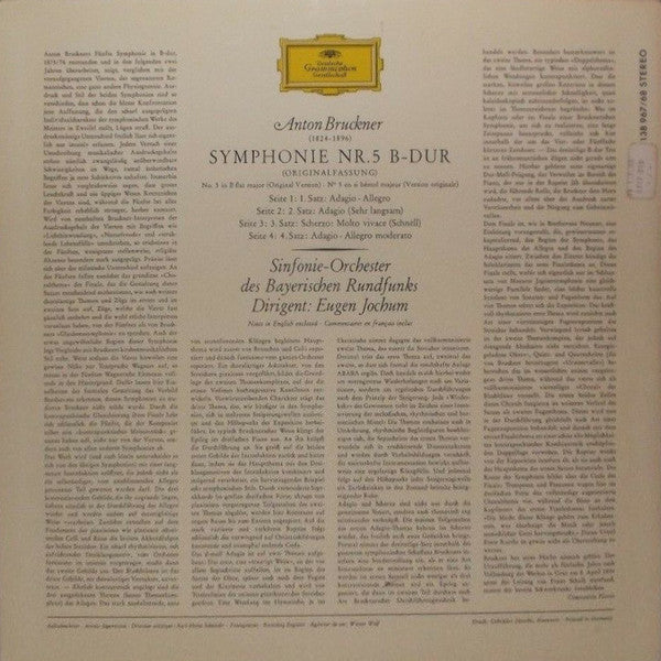 Anton Bruckner · Eugen Jochum, Symphonie-Orchester Des Bayerischen Rundfunks : Symphonie Nr. 5 (2xLP, Gat)