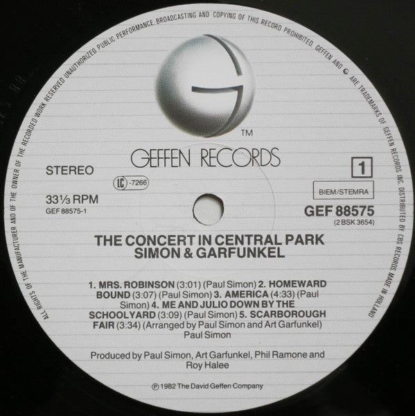 Simon & Garfunkel : The Concert In Central Park (2xLP, Album)