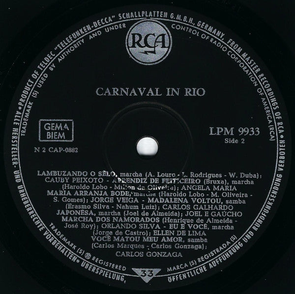 Various : Carnaval In Rio (LP, Comp, Mono)