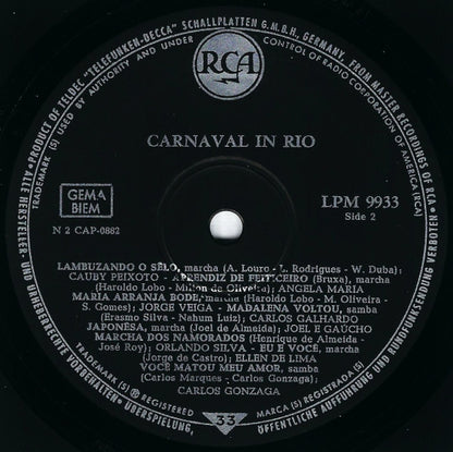 Various : Carnaval In Rio (LP, Comp, Mono)