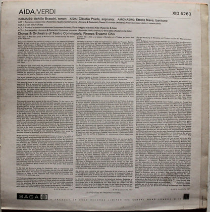 Giuseppe Verdi, Achille Braschi, Claudia Parada, Ettore Nava, Coro Del Teatro Comunale Di Firenze And Orchestra Del Teatro Comunale Di Firenze, Erasmo Ghiglia : Aida (LP, Album, RE)