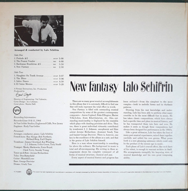 Lalo Schifrin : New Fantasy (LP, Album, Gat)