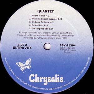 Ultravox : Quartet (LP, Album, Car)