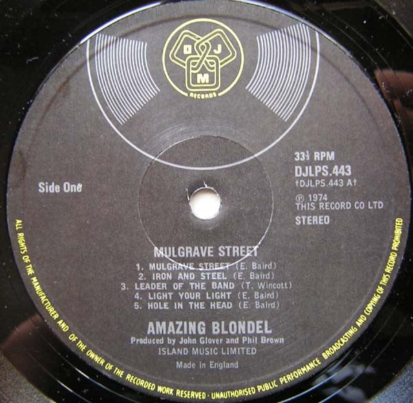 Amazing Blondel : Mulgrave Street (LP, Album)