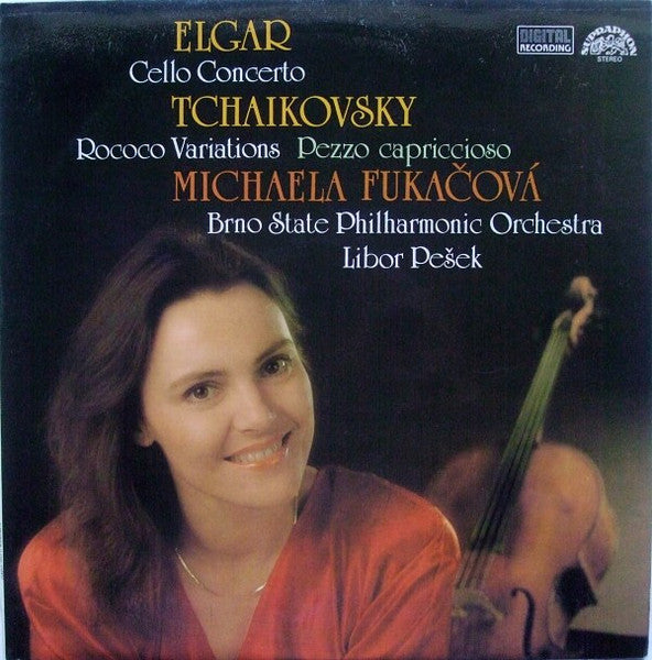 Sir Edward Elgar / Pyotr Ilyich Tchaikovsky, Michaela Fukačová, Brno State Philharmonic Orchestra, Libor Pešek : Cello Concerto / Rococo Variations / Pezzo Capriccioso (LP)