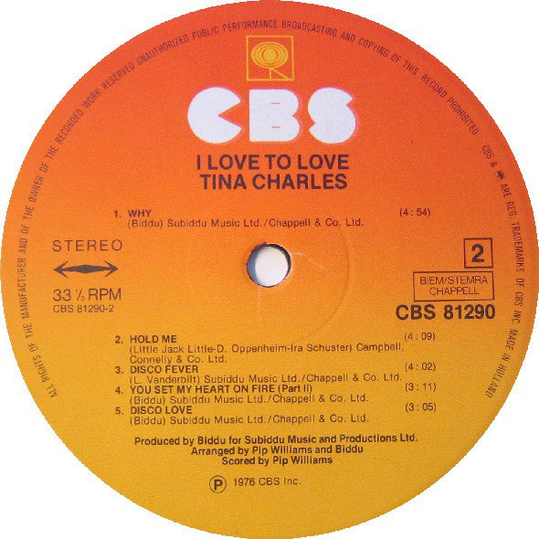 Tina Charles : I Love To Love (LP, Album)