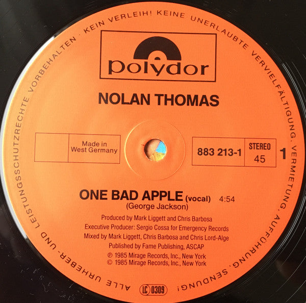 Nolan Thomas : One Bad Apple (12", Maxi)