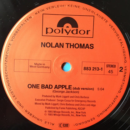 Nolan Thomas : One Bad Apple (12", Maxi)