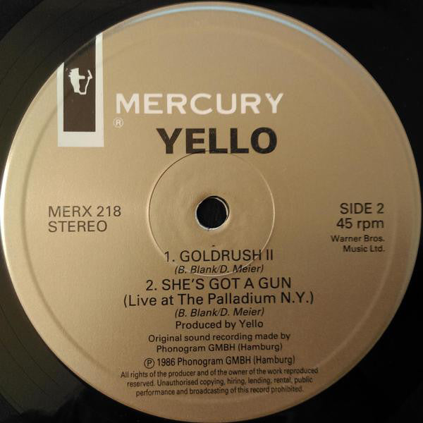 Yello : Goldrush (12", Single, Glo)